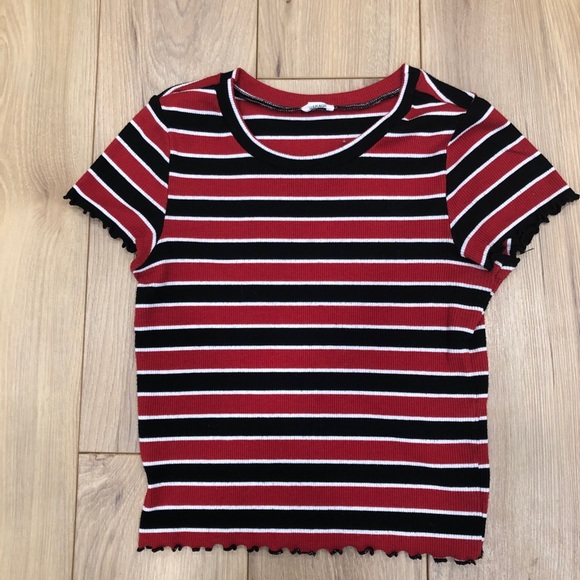 Garage Red Striped Crop Top - Picture 3 of 4